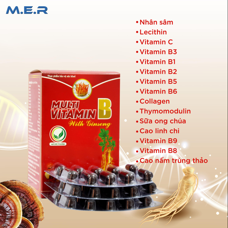 MULTI VITAMIN B WITH GS bổ sung vitamin nhóm B và khoáng chất | CÔNG TY TNHH M.E.R