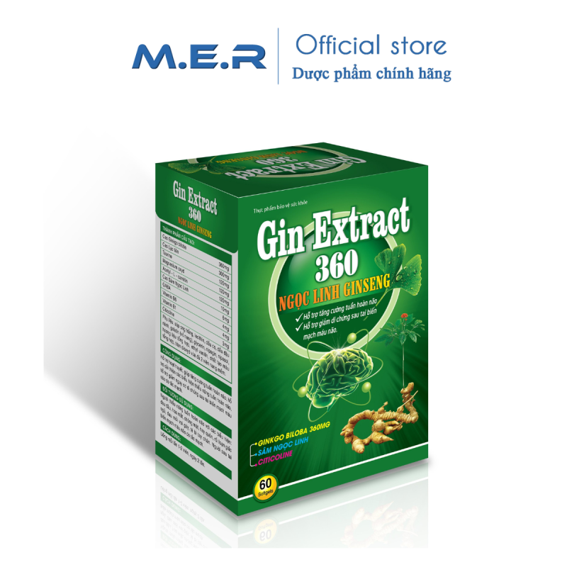 Gin Extract 360 Ngọc Linh Ginseng giúp tăng cường tuần hoàn máu não | CÔNG TY TNHH M.E.R
